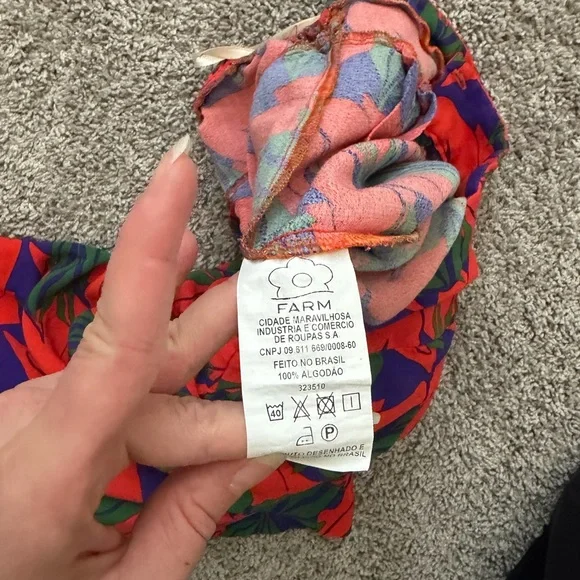 Farm Rio Tropical Leaf Print Wide Leg Pant Size Large Boho Resort Vacation Style - Picture 5 of 6